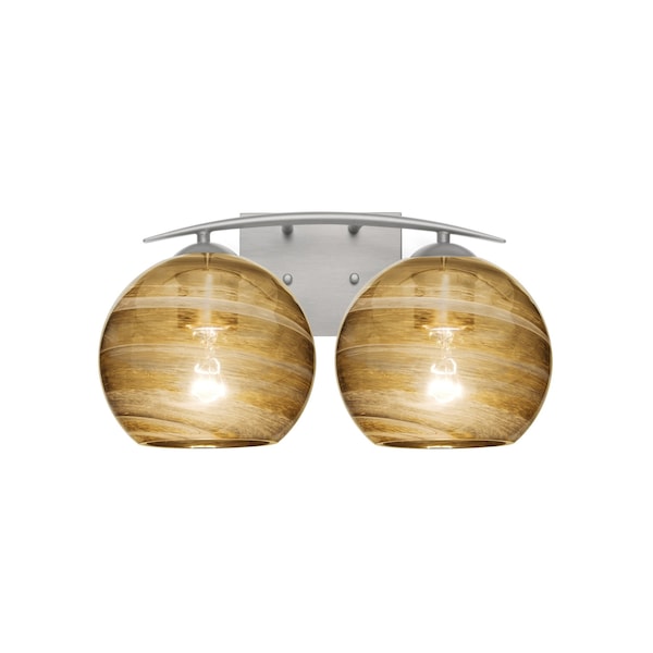 Besa Lighting Jilly Vanity, Vapor Amber, Satin Nickel Finish, 2x60W Incandescent 2WC-JILLYAM-SN - main